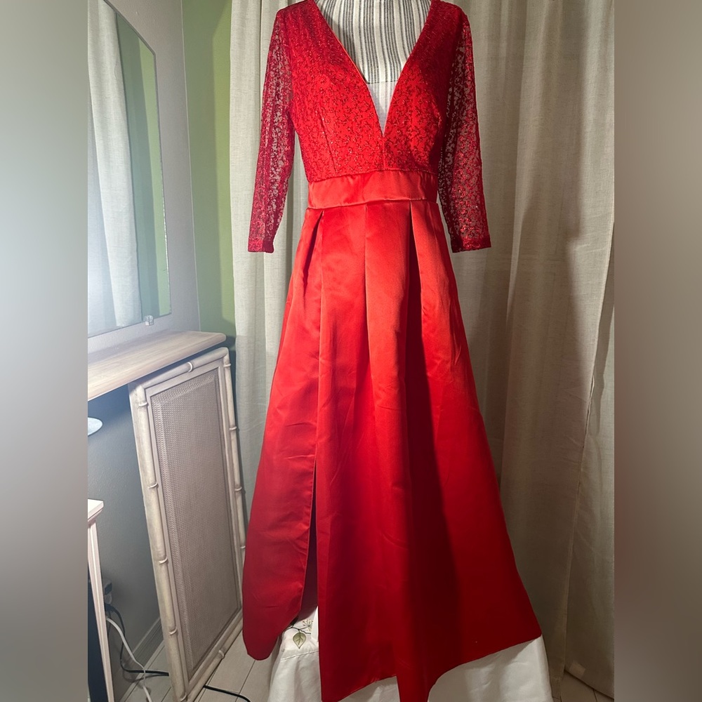 Holiday red gown